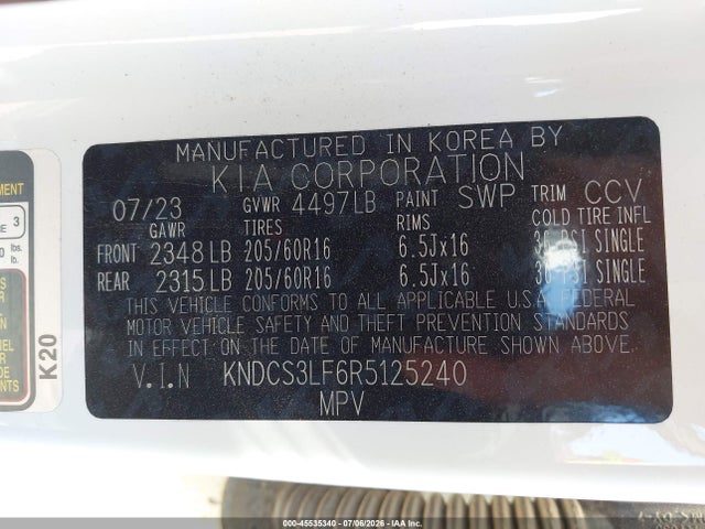 Продажа на аукционе авто 2024 Kia Niro Plug-in Hybrid Ex, vin: KNDCS3LF6R5125240, номер лота: 45535340