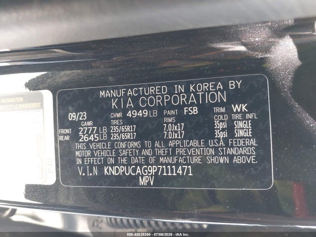 KNDPUCAG9P7111471 KIA Sportage Hybrid Lx