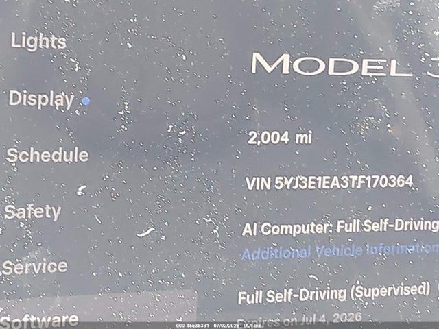 5YJ3E1EA3TF170364 Tesla Model 3 Premium Rear-wheel Drive/rear-wheel Drive