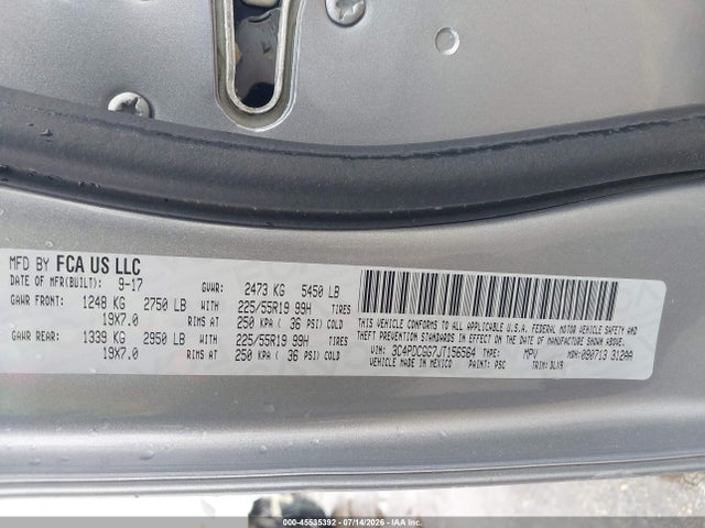 45535392 :رقم المزاد ، 3C4PDCGG7JT156564 vin ، 2018 Dodge Journey Crossroad مزاد بيع