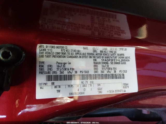 Ford FOCUS SE 2017 1FADP3FE2HL285009 Image 9