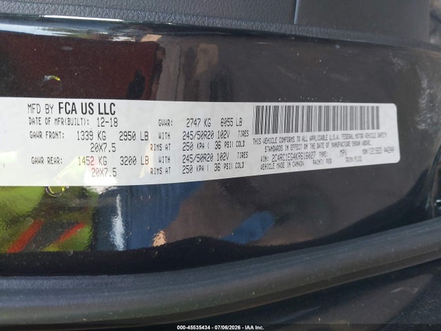 Продажа на аукционе авто 2019 Chrysler Pacifica Touring L Plus, vin: 2C4RC1EG4KR616027, номер лота: 45535434
