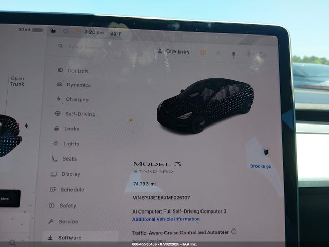 Продажа на аукционе авто 2021 Tesla Model 3 Standard Range Plus Rear-wheel Drive, vin: 5YJ3E1EA7MF026107, номер лота: 45535436