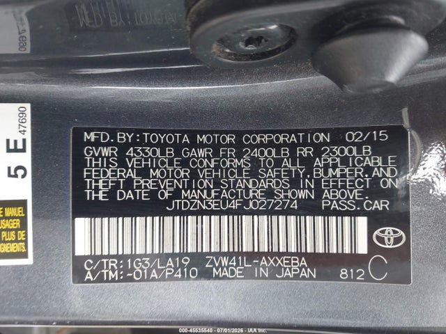 Toyota Prius V Five 2015 JTDZN3EU4FJ027274 Image 9