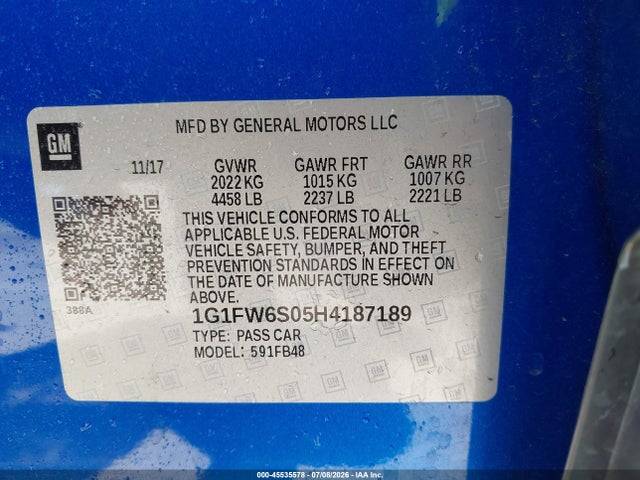 Chevrolet BOLT EV LT 2017 1G1FW6S05H4187189 Image 9