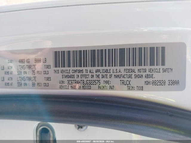 RAM 2500 Tradesman 4x2 8' Box 2018 3C6TR4HT8JG322575 Image 9