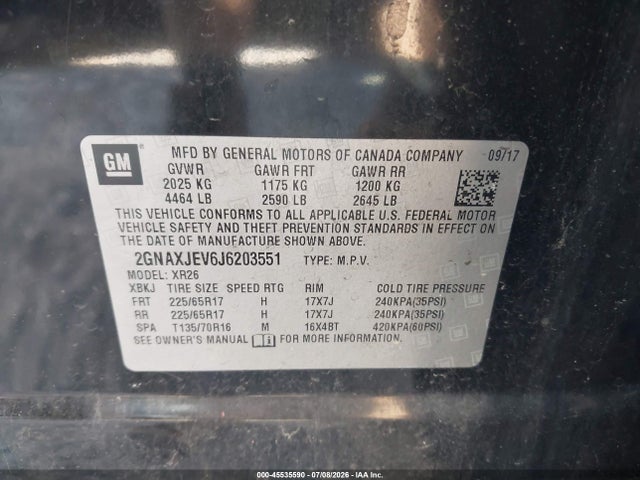 Chevrolet EQUINOX LT 2018 2GNAXJEV6J6203551 Image 9