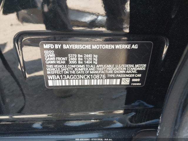 BMW 530e 2022 WBA13AG03NCK10876 Image 9