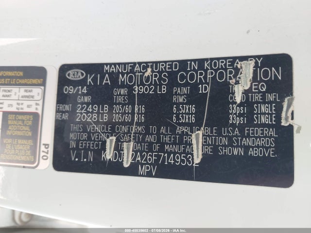 KIA Soul 2015 KNDJN2A26F7149532 Image 9