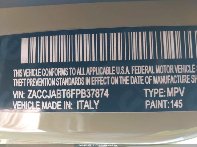 Jeep Renegade Latitude 2015 ZACCJABT6FPB37874 Image 9