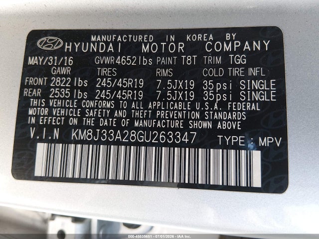 Hyundai Tucson Sport 2016 KM8J33A28GU263347 Image 9