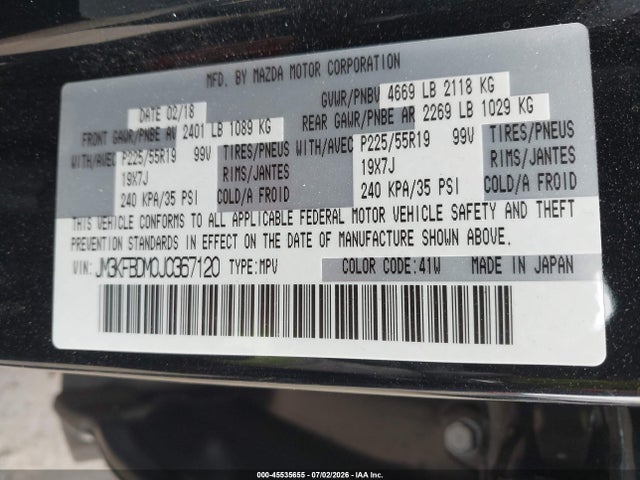 JM3KFBDM0J0367120 Mazda Cx-5 Grand Touring