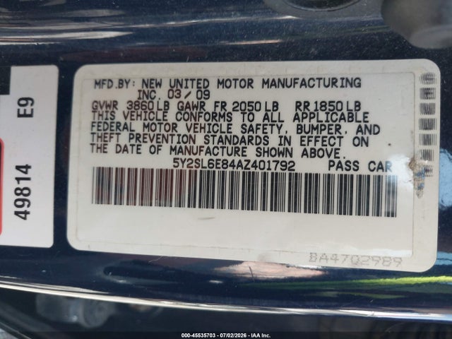 Продажа на аукционе авто 2010 Pontiac Vibe, vin: 5Y2SL6E84AZ401792, номер лота: 45535703
