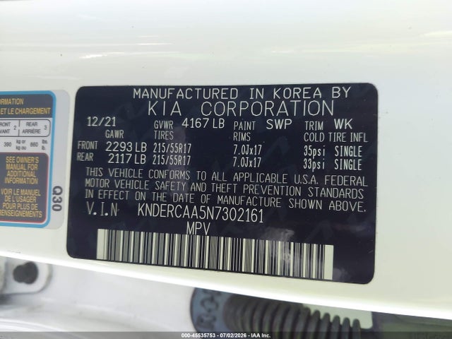 KNDERCAA5N7302161 KIA SELTOS EX