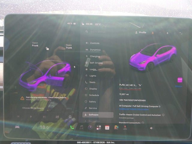 Продажа на аукционе авто 2022 Tesla Model Y Performance Dual Motor All-wheel Drive, vin: 7SAYGDEF2NF455480, номер лота: 45535811