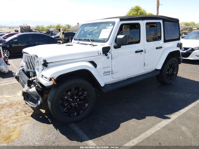 2022 Jeep Wrangler 4xe Unlimited Sahara 4x4 მანქანა იყიდება აუქციონზე, vin: 1C4JJXP60NW198295, აუქციონის ნომერი: 45535910