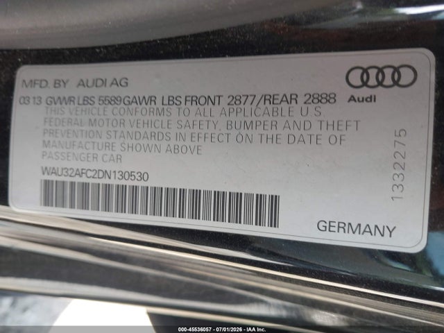 Продажа на аукционе авто 2013 Audi S7 4.0t Prestige, vin: WAU32AFC2DN130530, номер лота: 45536057