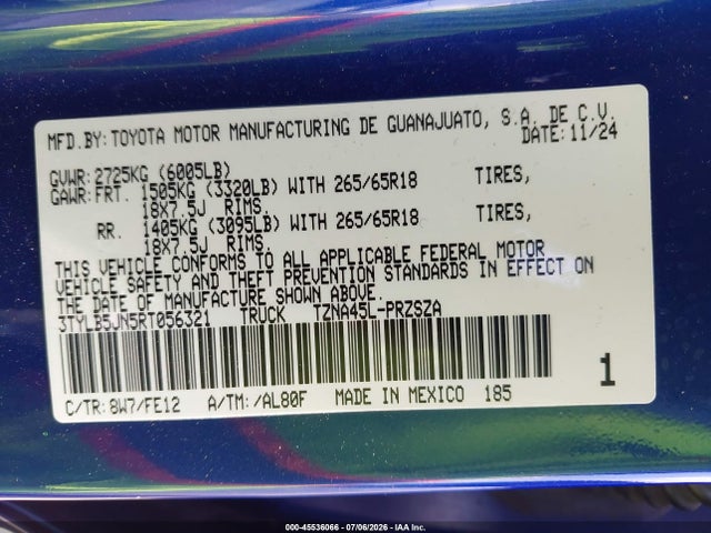 3TYLB5JN5RT056321 Toyota Tacoma Trd Sport