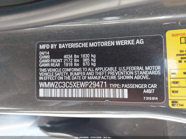 Aukcja sprzedaży 2014 Mini Countryman Cooper S, vin: WMWZC3C5XEWP29471, numer aukcji: 45536090