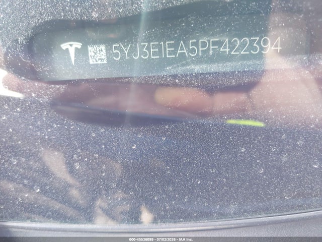 Продажа на аукционе авто 2023 Tesla Model 3 Rear-wheel Drive, vin: 5YJ3E1EA5PF422394, номер лота: 45536099
