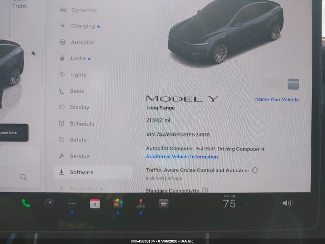 Aukcja sprzedaży 2026 Tesla Model Y Premium Rear-wheel Drive/rear-wheel Drive, vin: 7SAYGDED3TF524916, numer aukcji: 45536104