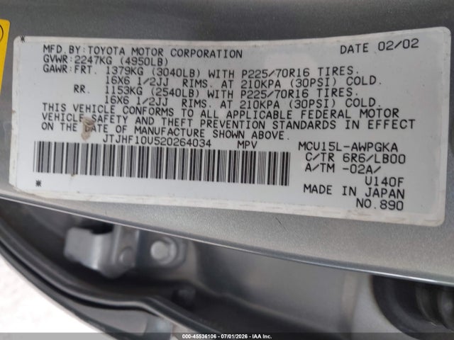 Продажа на аукционе авто 2002 Lexus Rx 300, vin: JTJHF10U520264034, номер лота: 45536106