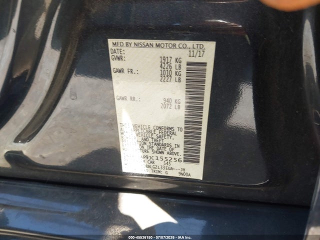Nissan Altima 2.5 S 2018 1N4AL3AP9JC155256 Image 9
