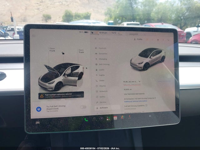 2022 Tesla Model Y Performance Dual Motor All-wheel Drive მანქანა იყიდება აუქციონზე, vin: 7SAYGDEF4NF490019, აუქციონის ნომერი: 45536154