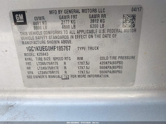 1GC1KUEG0HF185767 Chevrolet Silverado 2500hd Work Truck