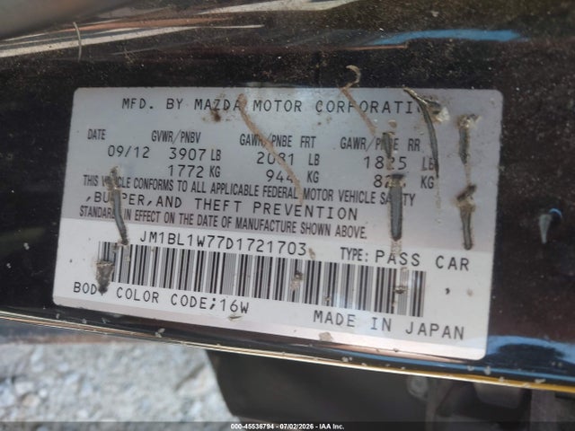 Aukcja sprzedaży 2013 Mazda Mazda3 I Grand Touring, vin: JM1BL1W77D1721703, numer aukcji: 45536794
