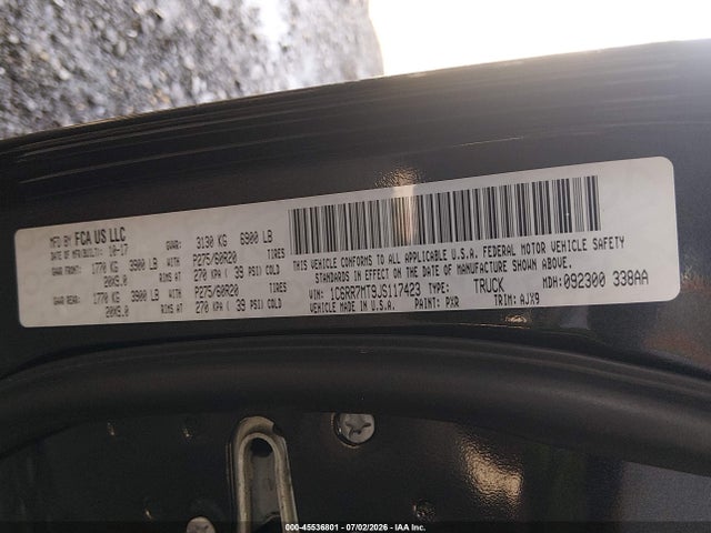 Продажа на аукционе авто 2018 Ram 1500 Night  4x4 5'7 Box, vin: 1C6RR7MT9JS117423, номер лота: 45536801