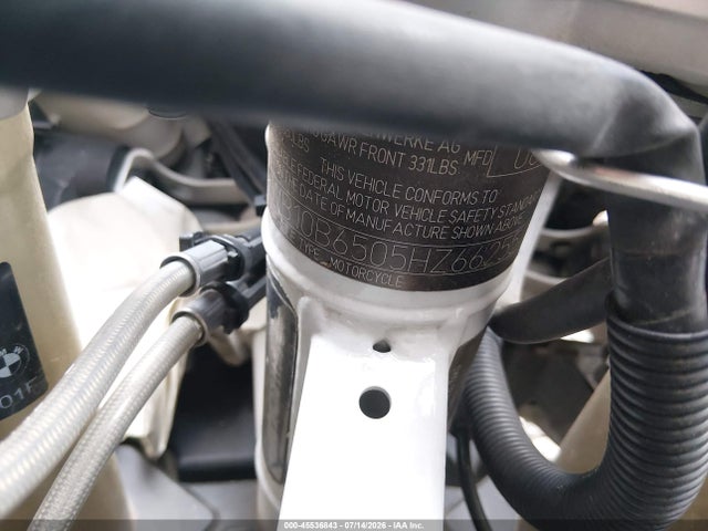 Aukcja sprzedaży 2017 Bmw F800 Gs Adventure, vin: WB10B6505HZ662554, numer aukcji: 45536843