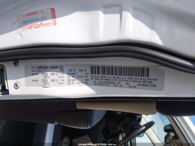 45536868 :رقم المزاد ، 1C4PJLCS9FW565993 vin ، 2015 Jeep Cherokee Latitude مزاد بيع