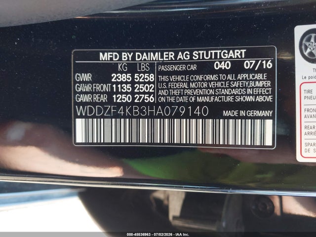 Продажа на аукционе авто 2017 Mercedes-benz E 300 4matic, vin: WDDZF4KB3HA079140, номер лота: 45536963