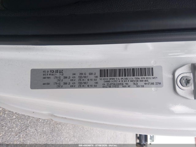 Продажа на аукционе авто 2018 Ram 1500 Tradesman  4x4 8' Box, vin: 3C6JR7DG8JG320536, номер лота: 45536978