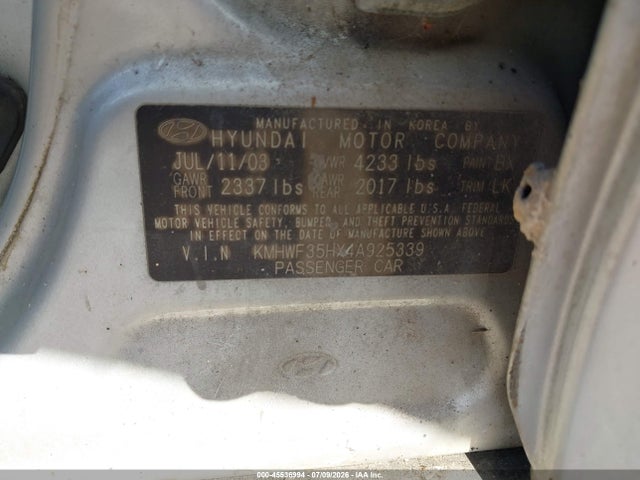 Продаж на аукціоні авто 2004 Hyundai Sonata Gls/lx, vin: KMHWF35HX4A925339, номер лоту: 45536994