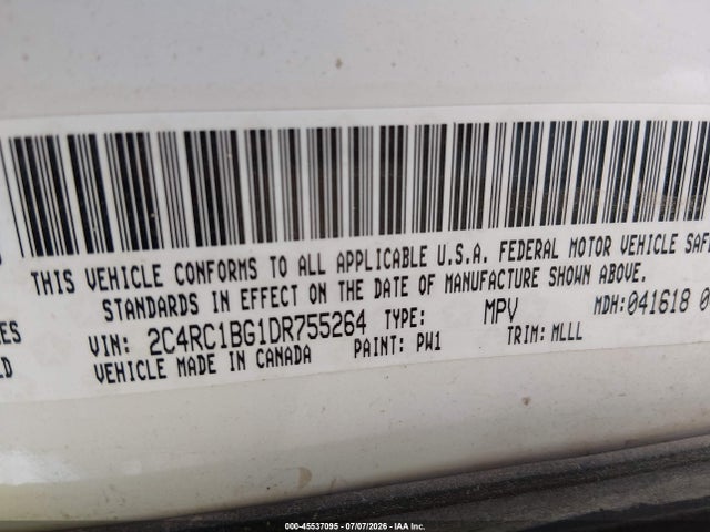 Aukcja sprzedaży 2013 Chrysler Town & Country Touring, vin: 2C4RC1BG1DR755264, numer aukcji: 45537095