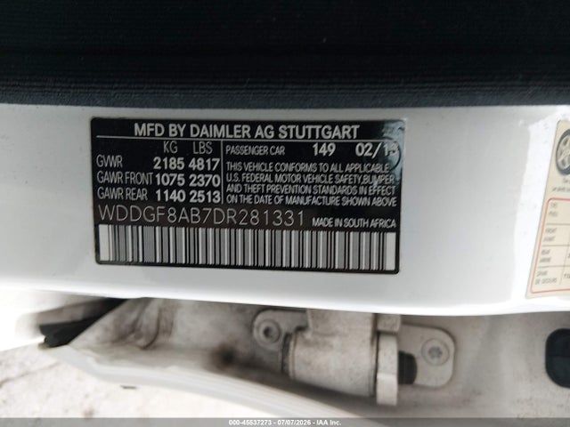 45537273 :رقم المزاد ، WDDGF8AB7DR281331 vin ، 2013 Mercedes-benz C 300 Luxury 4matic مزاد بيع