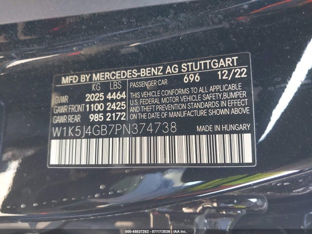 Aukcja sprzedaży 2023 Mercedes-benz Cla 250 Coupe, vin: W1K5J4GB7PN374738, numer aukcji: 45537282