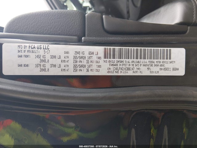 Продаж на аукціоні авто 2017 Jeep Grand Cherokee Altitude, vin: 1C4RJFAG1HC886147, номер лоту: 45537350