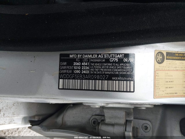 45537357 :رقم المزاد ، WDDGF5EB3AR098027 vin ، 2010 Mercedes-benz C 300 Luxury/sport مزاد بيع