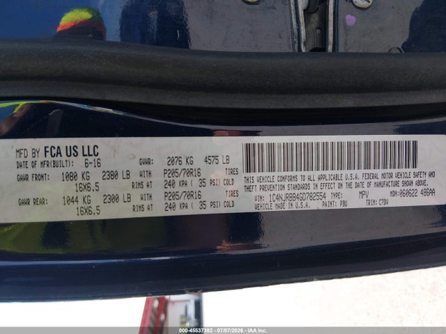 1C4NJRBB4GD782554 Jeep Patriot Sport