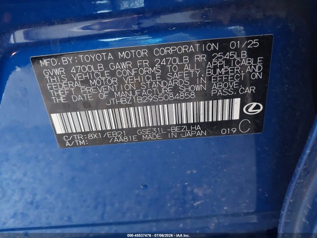 Продажа на аукционе авто 2025 Lexus Is 350 F Sport Design, vin: JTHBZ1B29S5084858, номер лота: 45537476