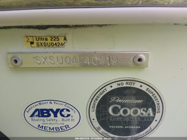 45537516 :رقم المزاد ، SXSU0424C919 vin ، 2019 Sea Hunt 225 Ultra 22' مزاد بيع