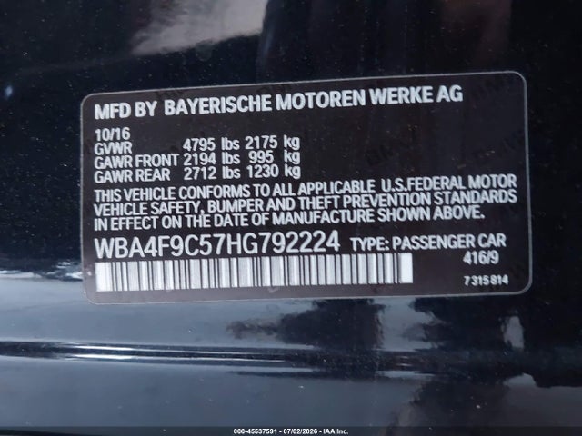 Продаж на аукціоні авто 2017 Bmw 430i Gran Coupe Xdrive, vin: WBA4F9C57HG792224, номер лоту: 45537591