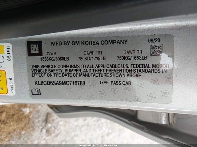 Chevrolet Spark Fwd 1lt Automatic 2021 KL8CD6SA9MC716788 Image 9