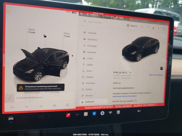 Продажа на аукционе авто 2023 Tesla Model Y Awd/long Range Dual Motor All-wheel Drive, vin: 7SAYGDEE8PF978707, номер лота: 45537658