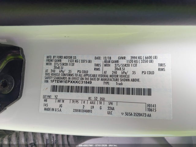 Ford F-150 Xl 2019 1FTEW1EPXKKC31849 Image 9