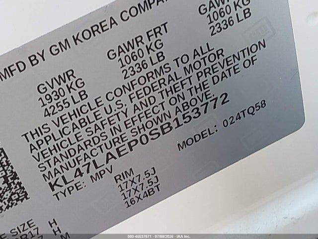 Продажа на аукционе авто 2025 Buick Envista Preferred Fwd, vin: KL47LAEP0SB153772, номер лота: 45537671