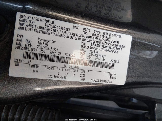 Ford FOCUS ST 2018 1FADP3L98JL331911 Image 9